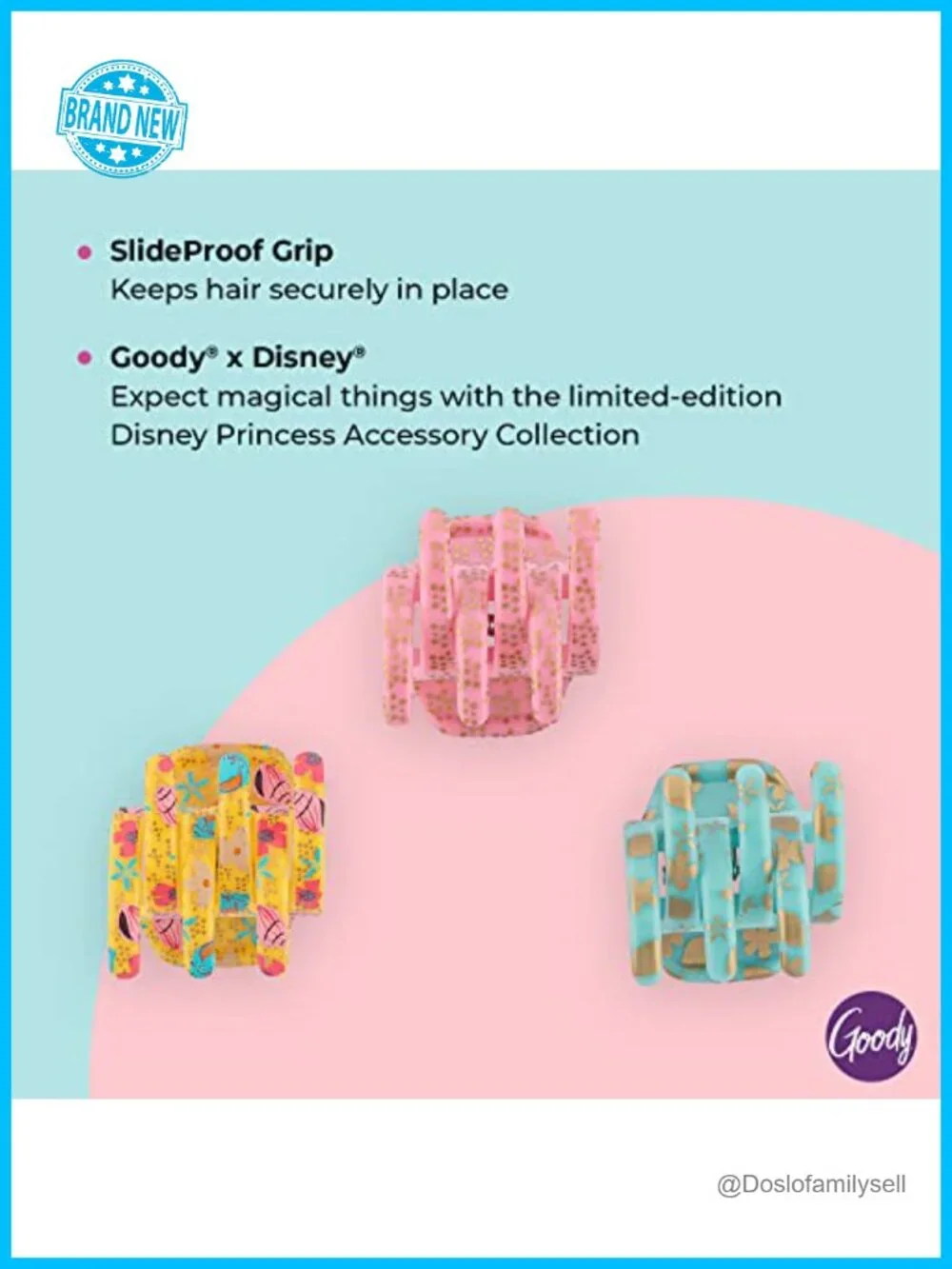 Claw Hair Clips - 3-Pack, SlideProof Grip, Plastic Hair Securing